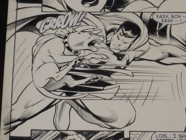 Superman 170 Page 9.  Vicious Krypto Battle